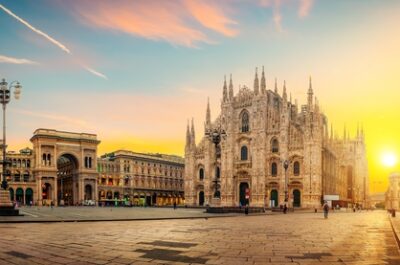 Piazza,Del,Duomo,,Cathedral,Square,,With,Milan,Cathedral,Or,Duomo